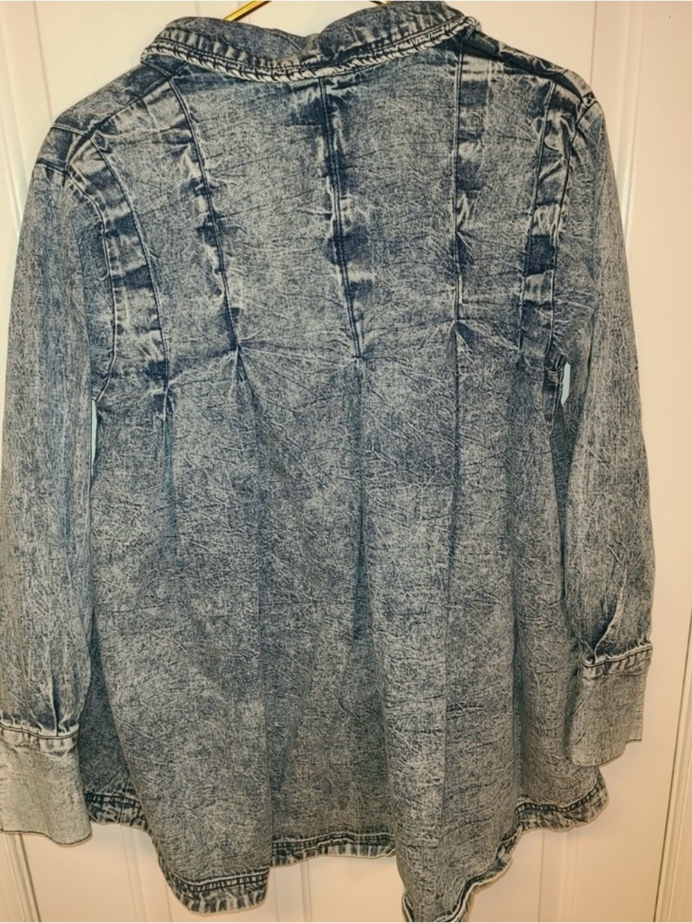 Free People Women's Washed Denim Button-Up Top - Picture 3 of 3